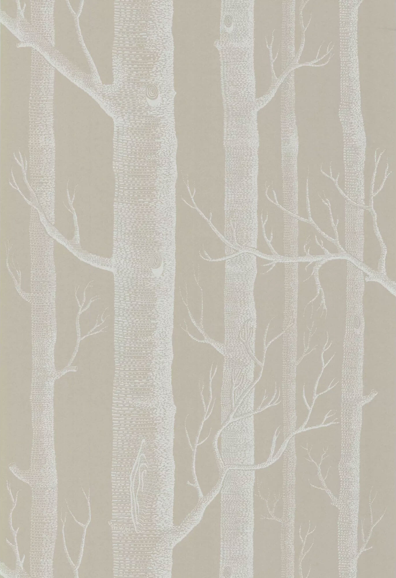 Cole & Son Woods Wallpaper - White & Taupe