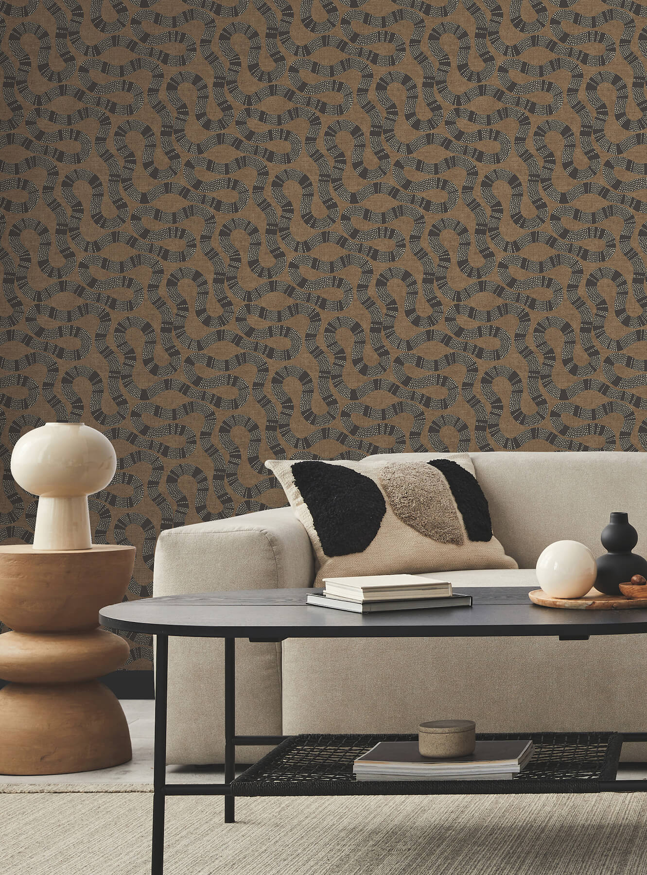 Antonina Vella Artifacts Ophidia Wallpaper - Brown