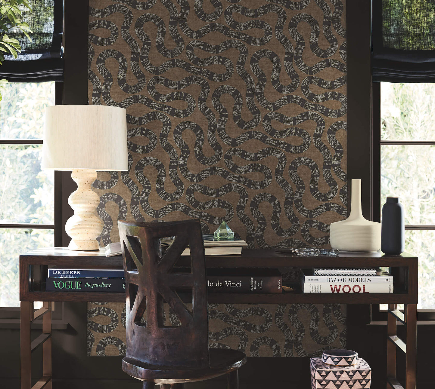 Antonina Vella Artifacts Ophidia Wallpaper - Brown