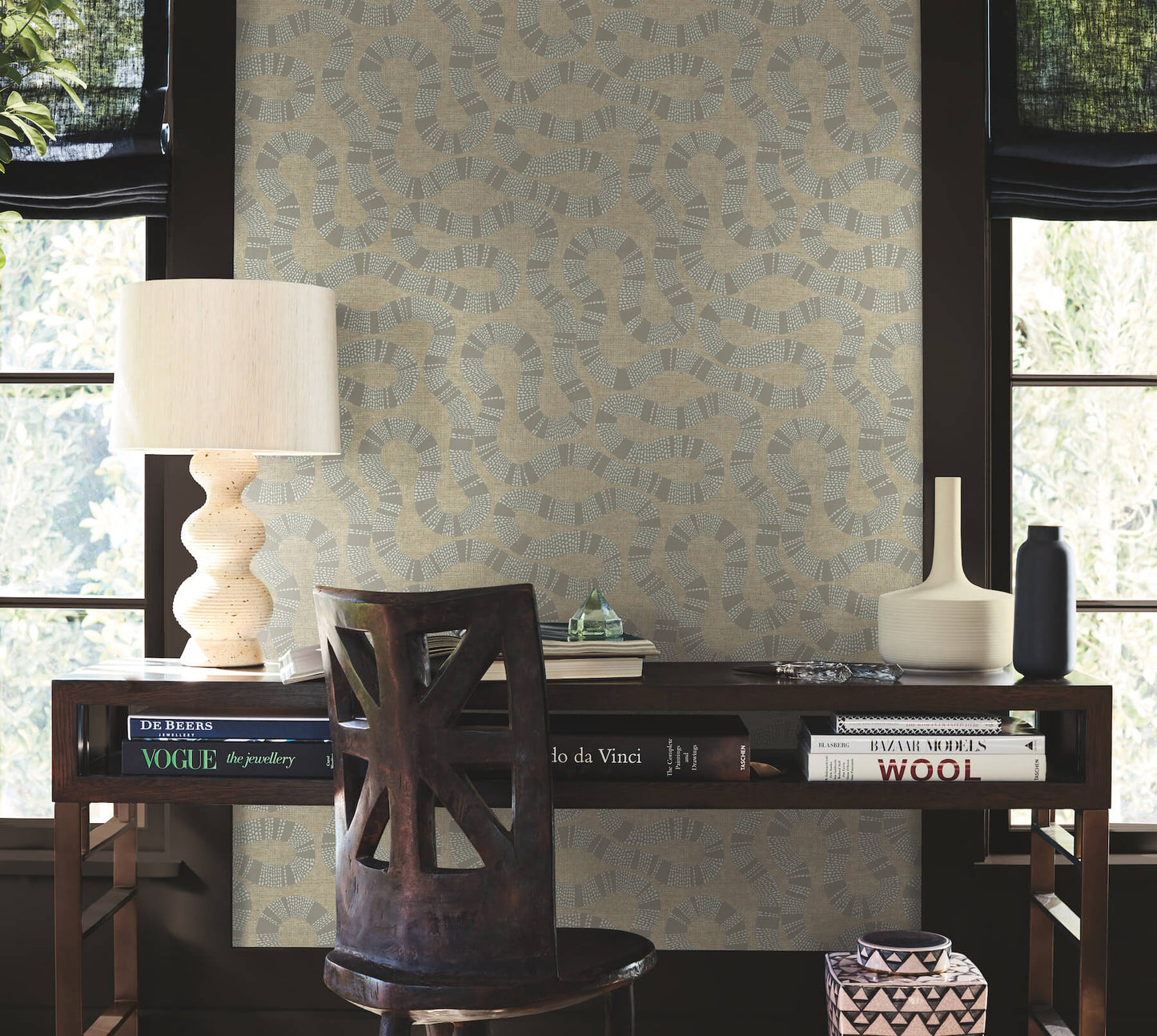 Antonina Vella Artifacts Ophidia Wallpaper - Taupe