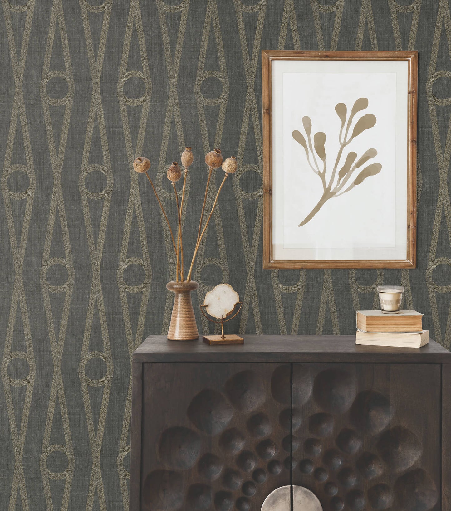 Antonina Vella Artifacts Henlein Wallpaper - Charcoal