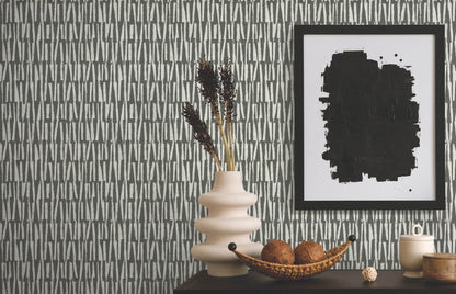 Antonina Vella Artifacts Thatched Wallpaper - Black