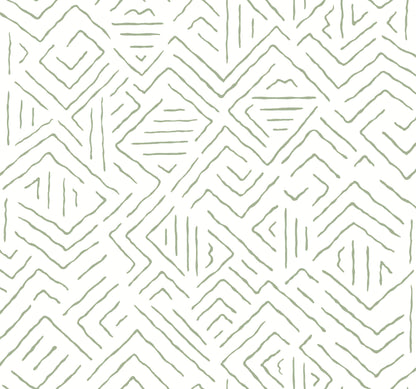 Antonina Vella Artifacts Sirih Wallpaper - Sage & White