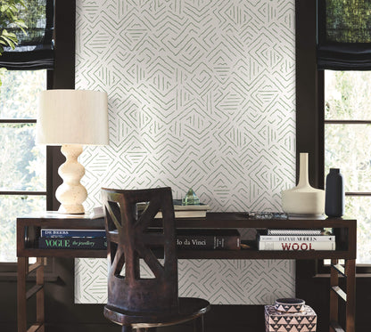 Antonina Vella Artifacts Sirih Wallpaper - Sage & White