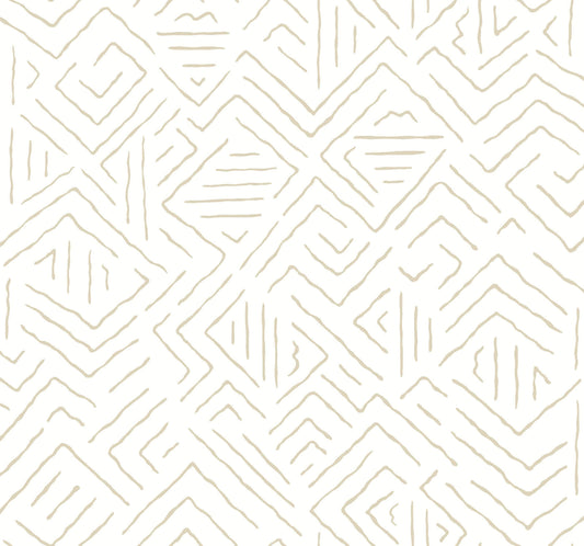 Antonina Vella Artifacts Sirih Wallpaper - Beige & White