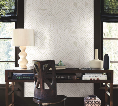 Antonina Vella Artifacts Sirih Wallpaper - Beige & White