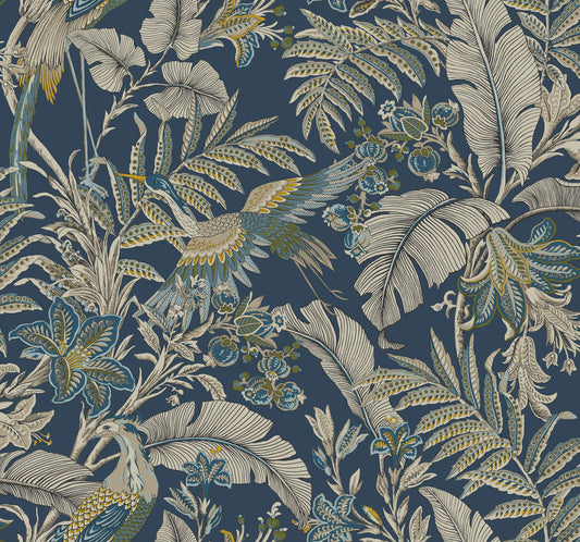 Antonina Vella Artifacts Heronwood Wallpaper - Navy