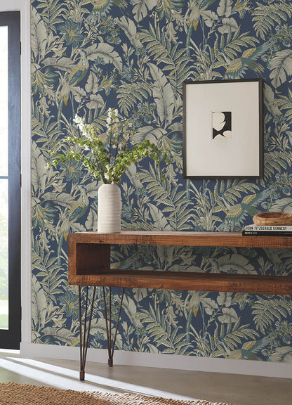 Antonina Vella Artifacts Heronwood Wallpaper - Navy