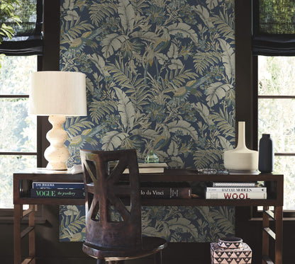 Antonina Vella Artifacts Heronwood Wallpaper - Navy