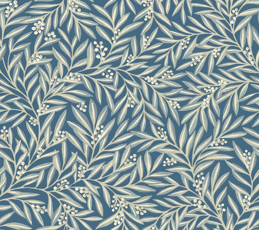 Ronald Redding Arts & Crafts Rowan Wallpaper - Dusty Blue