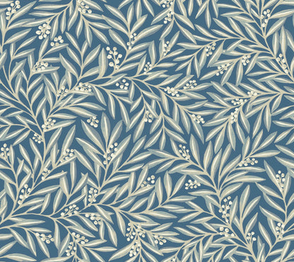 Ronald Redding Arts & Crafts Rowan Wallpaper - Dusty Blue