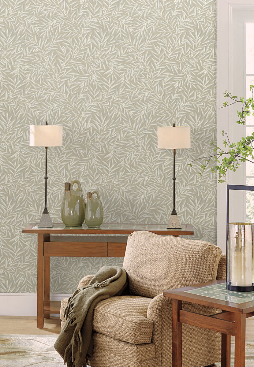 Ronald Redding Arts & Crafts Rowan Wallpaper - Neutral