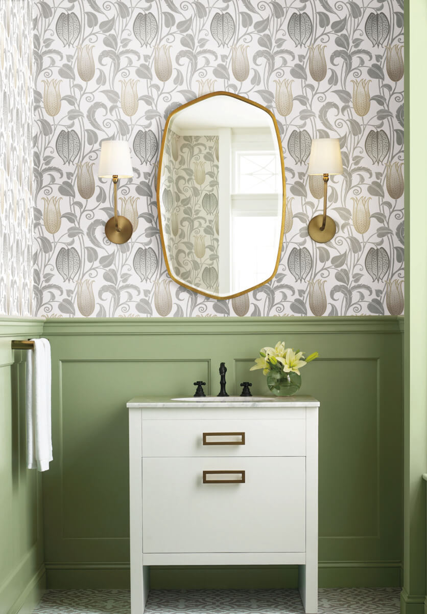 Ronald Redding Arts & Crafts Canterbury Bells Wallpaper - Neutrals