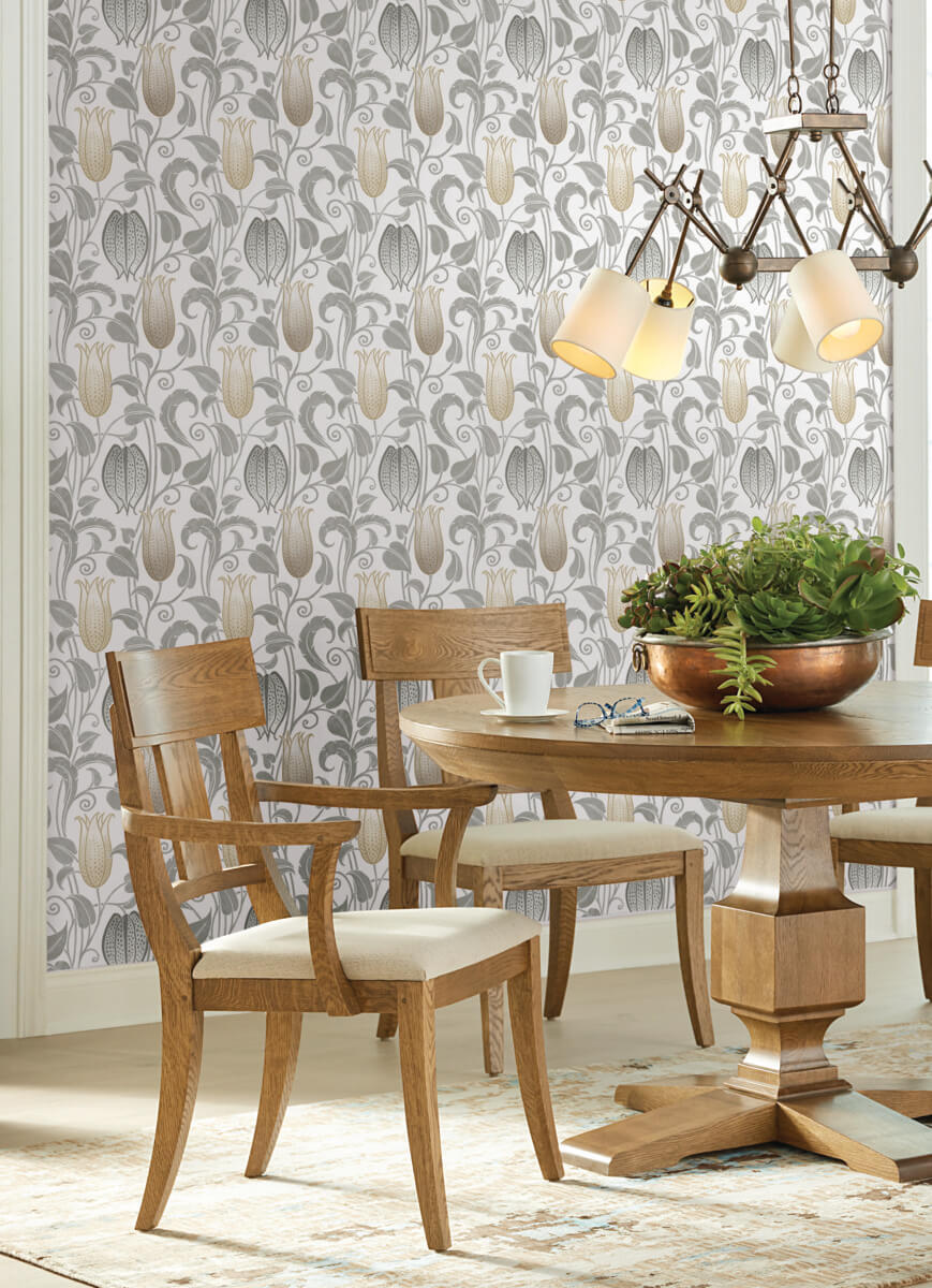 Ronald Redding Arts & Crafts Canterbury Bells Wallpaper - Neutrals