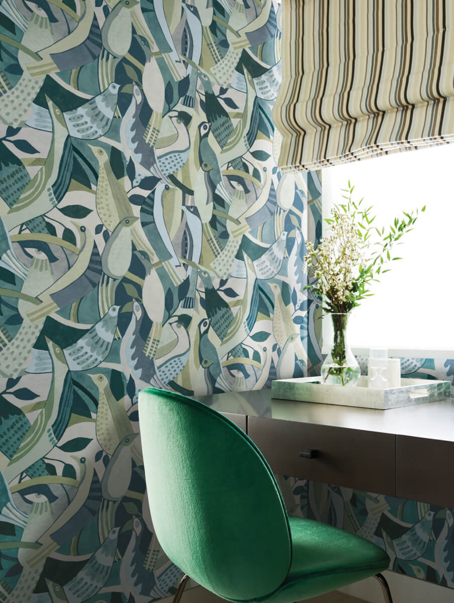 Arthouse Nightfall Damask Flock Wallpaper 680503 - Teal | I Want Wallpaper