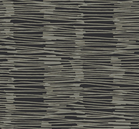 Artistic Abstracts Water Reed Thatch Wallpaper - Black