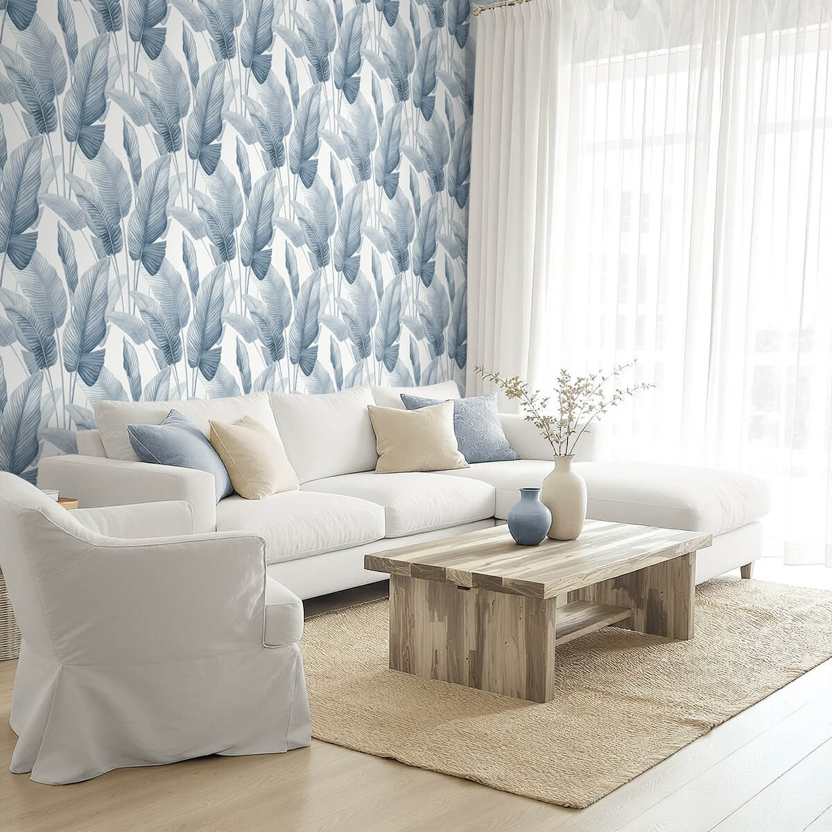 Seabrook Designs Bali Tropical Mantra Wallpaper Sample - Rainy Sky