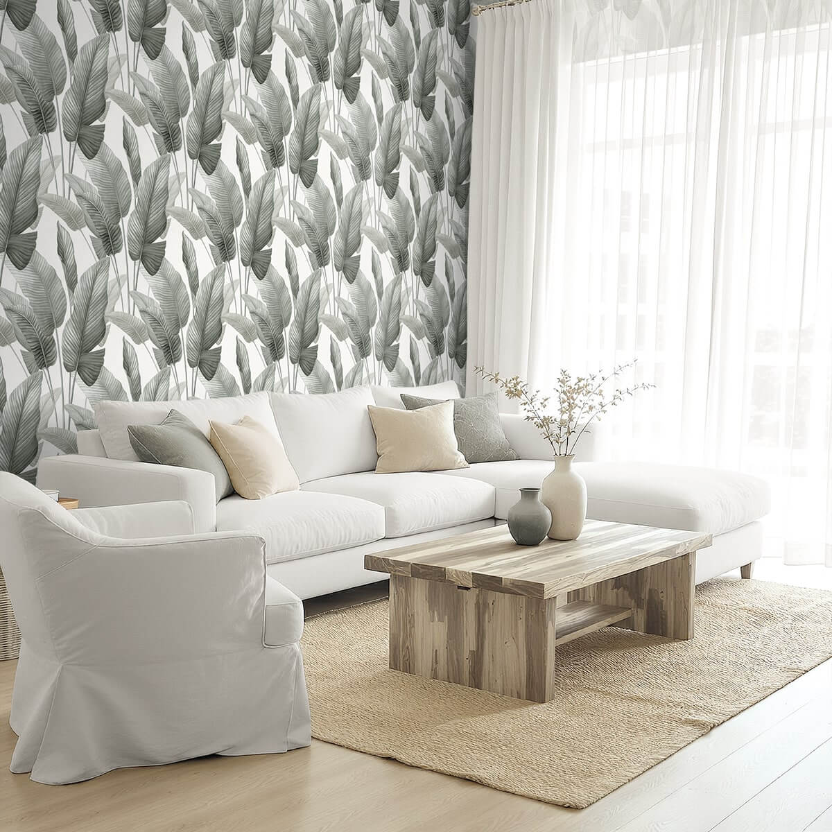Seabrook Designs Bali Tropical Mantra Wallpaper - Pebble