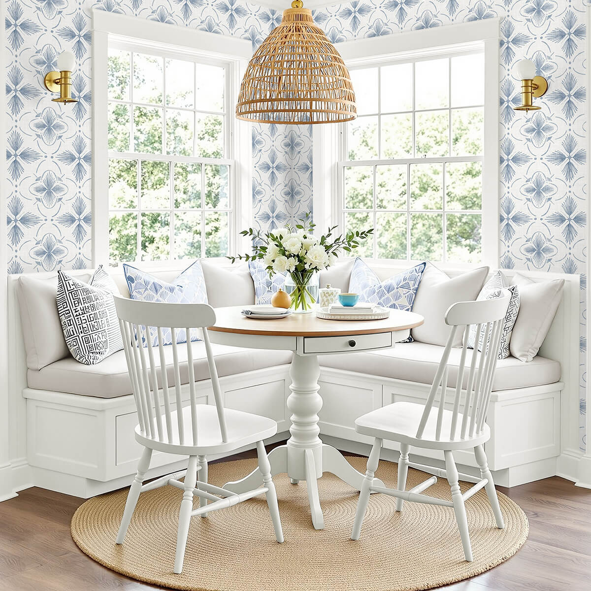 Seabrook Designs Bali Tropical Sari Wallpaper - Ocean Blue