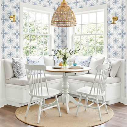 Seabrook Designs Bali Tropical Sari Wallpaper - Ocean Blue