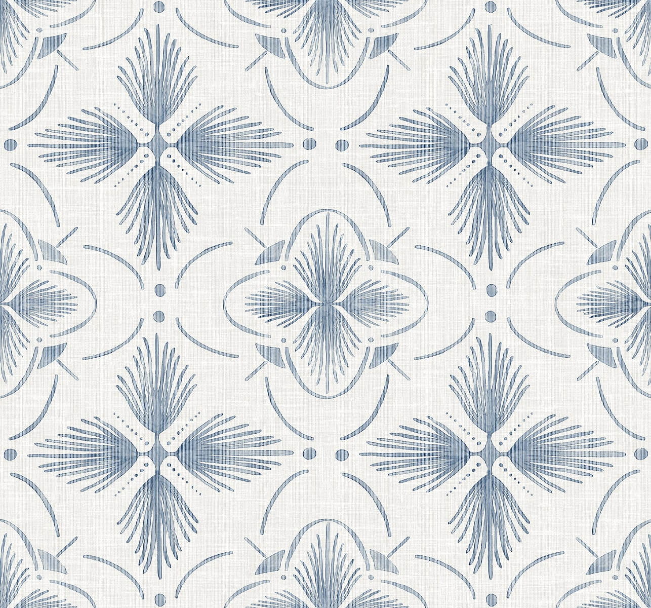 Seabrook Designs Bali Tropical Sari Wallpaper - Ocean Blue