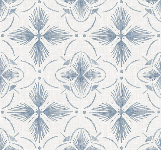 Seabrook Designs Bali Tropical Sari Wallpaper - Ocean Blue