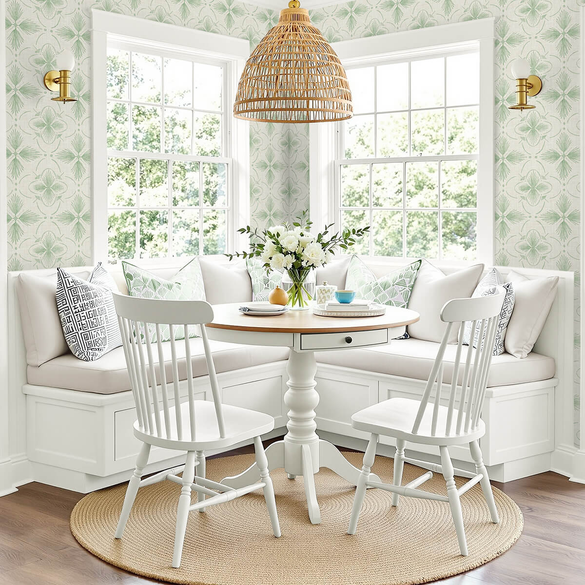 Seabrook Designs Bali Tropical Sari Wallpaper Sample - Matcha