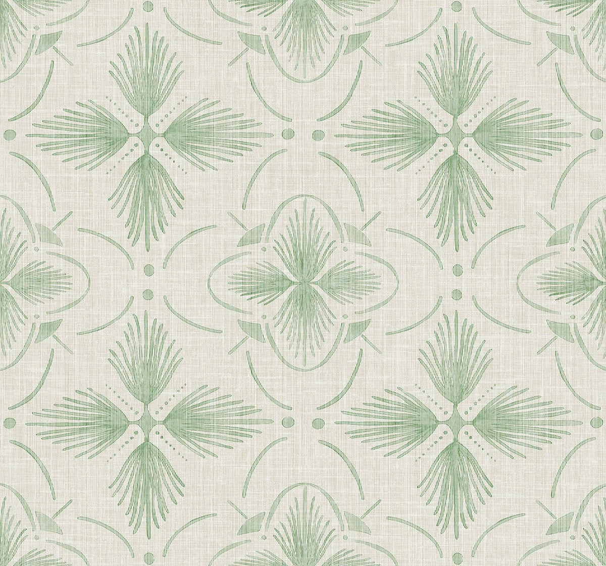 Seabrook Designs Bali Tropical Sari Wallpaper Sample - Matcha