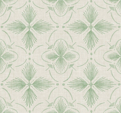 Seabrook Designs Bali Tropical Sari Wallpaper Sample - Matcha