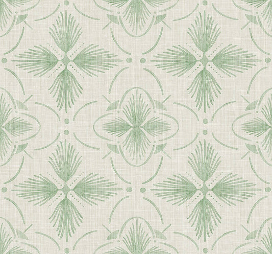 Seabrook Designs Bali Tropical Sari Wallpaper Sample - Matcha