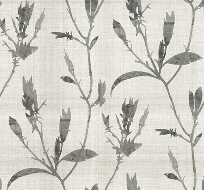Seabrook Designs Bali Tropical Banyu Wallpaper Sample - Charcoal