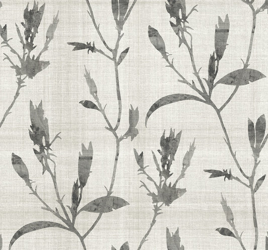 Seabrook Designs Bali Tropical Banyu Wallpaper - Charcoal