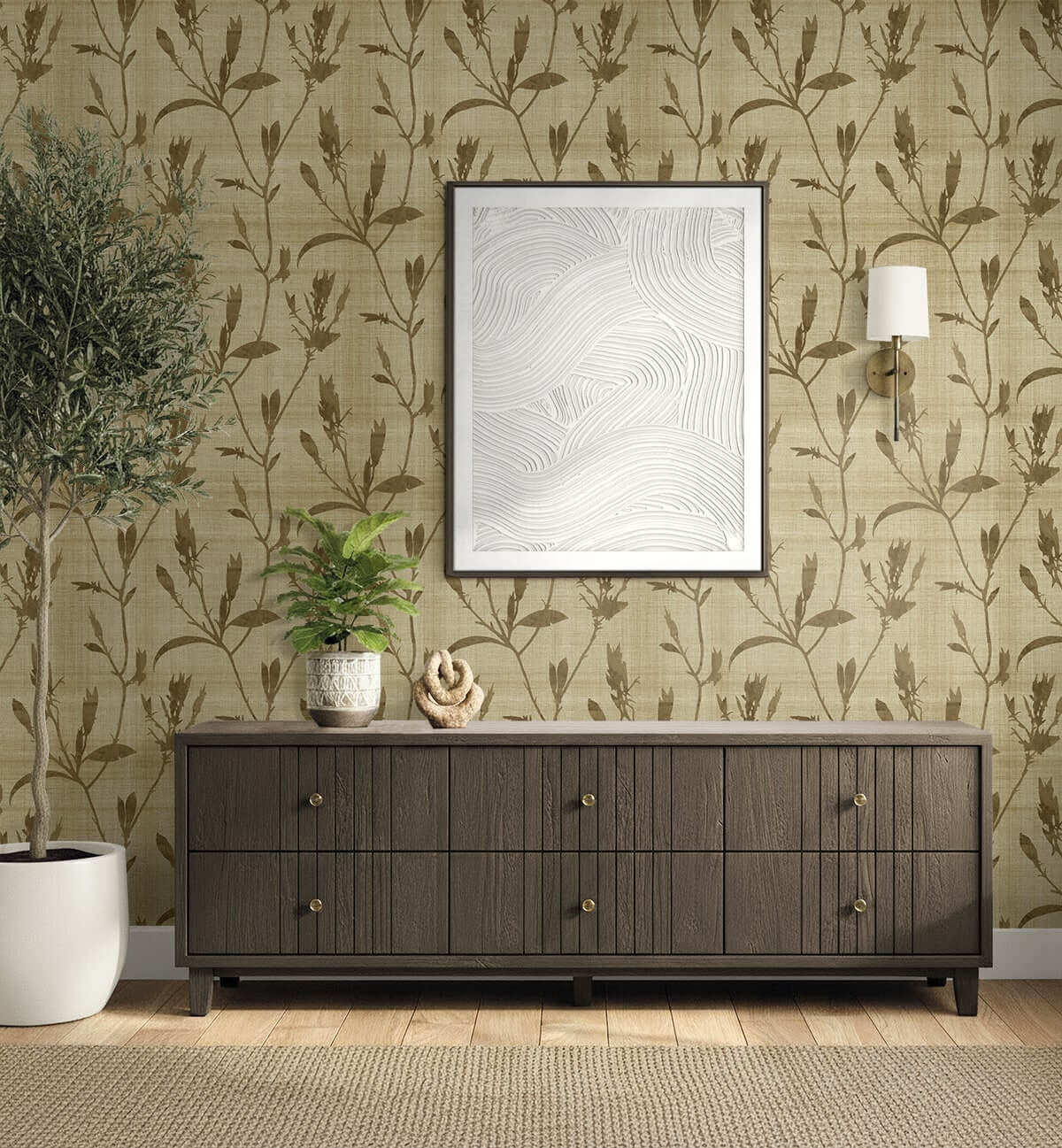 Seabrook Designs Bali Tropical Banyu Wallpaper - Sand