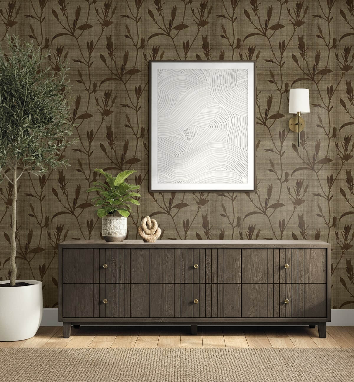 Seabrook Designs Bali Tropical Banyu Wallpaper - Hazel