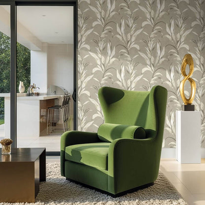 Seabrook Designs Bali Tropical Padma Wallpaper Sample - Neutral