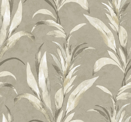 Seabrook Designs Bali Tropical Padma Wallpaper Sample - Neutral