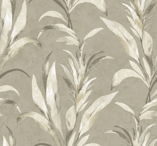 Seabrook Designs Bali Tropical Padma Wallpaper - Neutral