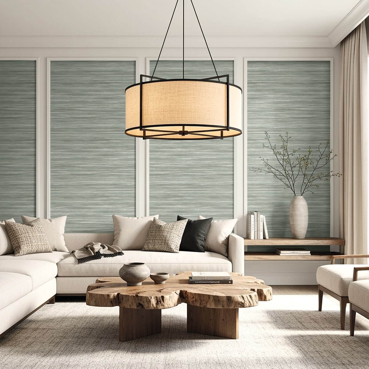 Seabrook Designs Bali Tropical Gita Wallpaper Sample - Green Mist
