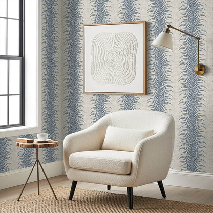 Seabrook Designs Bali Tropical Aruna Wallpaper Sample - Navy Blue