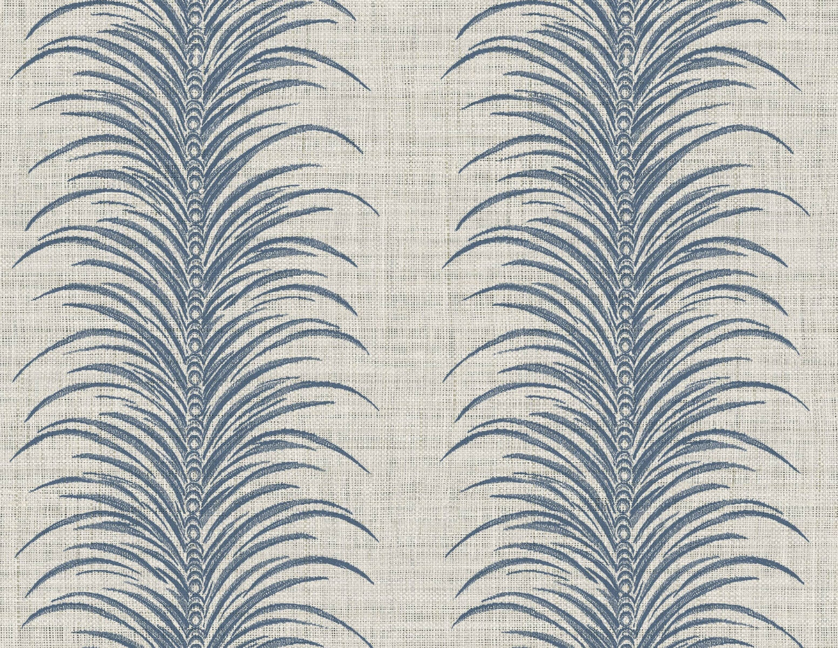 Seabrook Designs Bali Tropical Aruna Wallpaper Sample - Navy Blue
