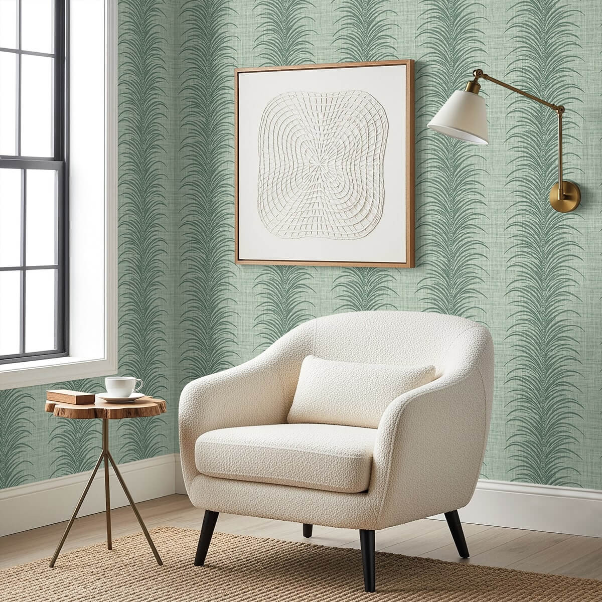 Seabrook Designs Bali Tropical Aruna Wallpaper Sample - Cool Grass