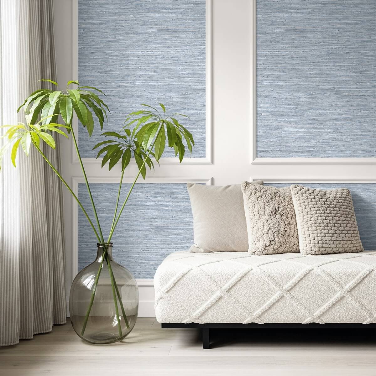 Seabrook Designs Bali Tropical Darma Wallpaper - Ocean Blue
