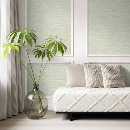 Seabrook Designs Bali Tropical Darma Wallpaper Sample - Pale Apple