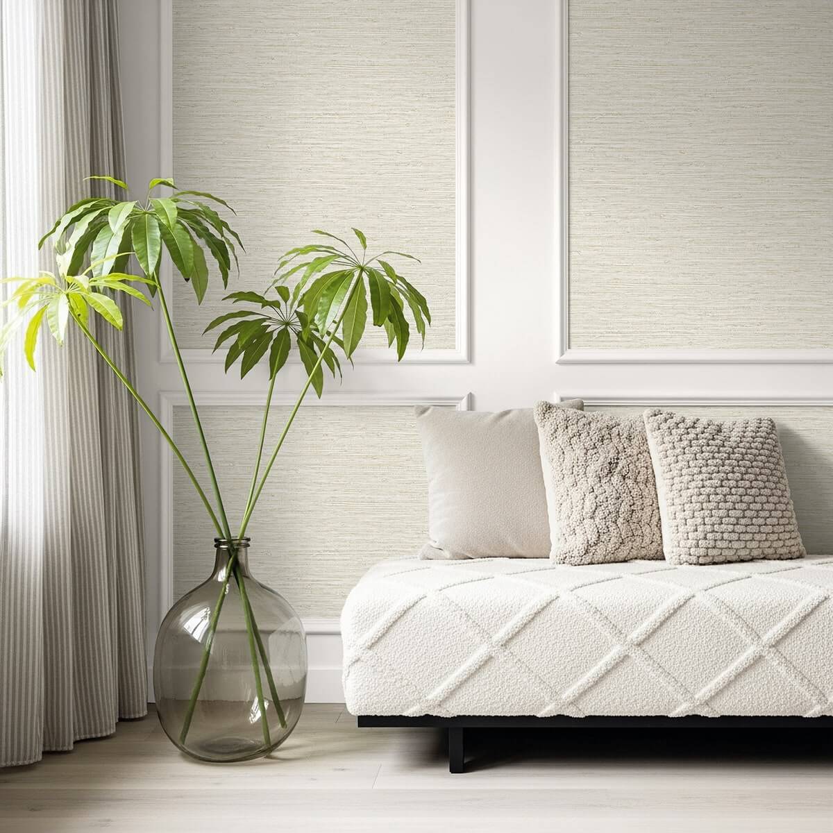Seabrook Designs Bali Tropical Darma Wallpaper Sample - Tan