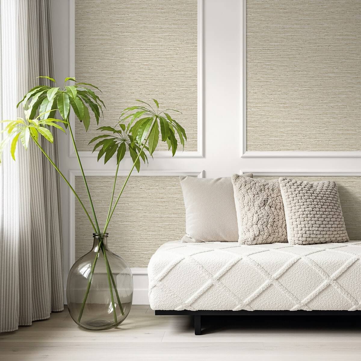 Seabrook Designs Bali Tropical Darma Wallpaper Sample - Caramel