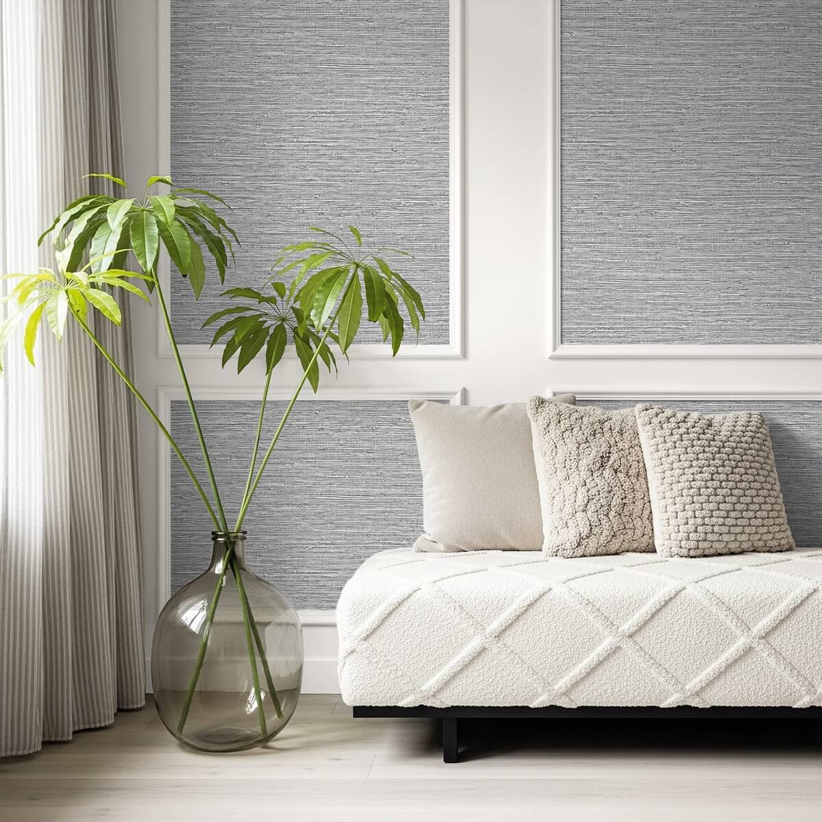 Seabrook Designs Bali Tropical Darma Wallpaper - Charcoal