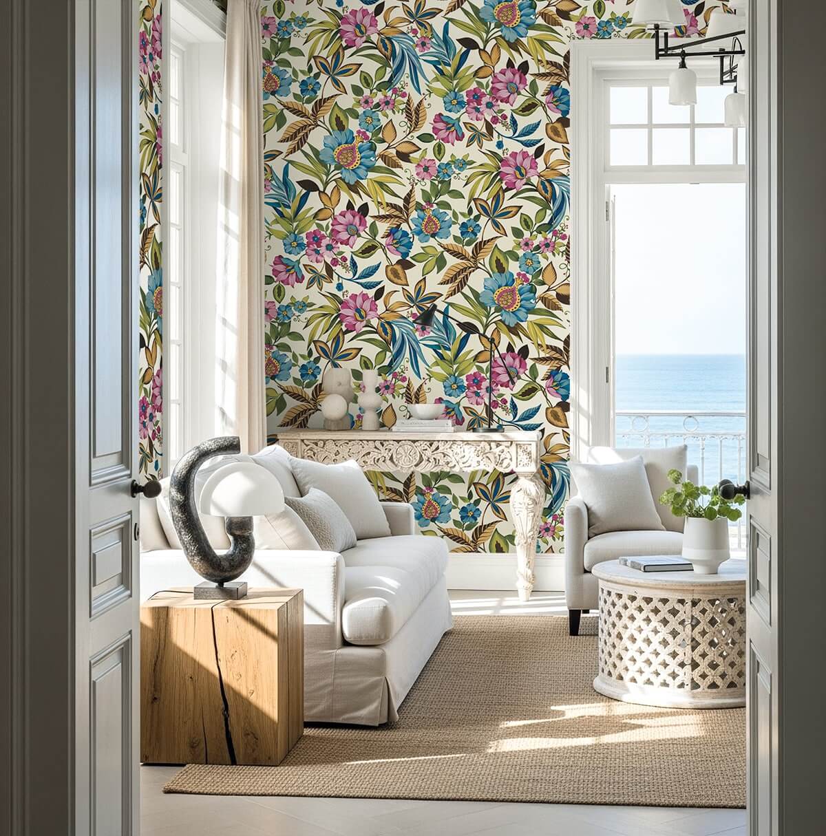 Seabrook Designs Bali Tropical Raya Wallpaper Sample - Gem