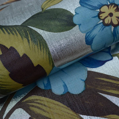Seabrook Designs Bali Tropical Raya Wallpaper - Metallic Garden