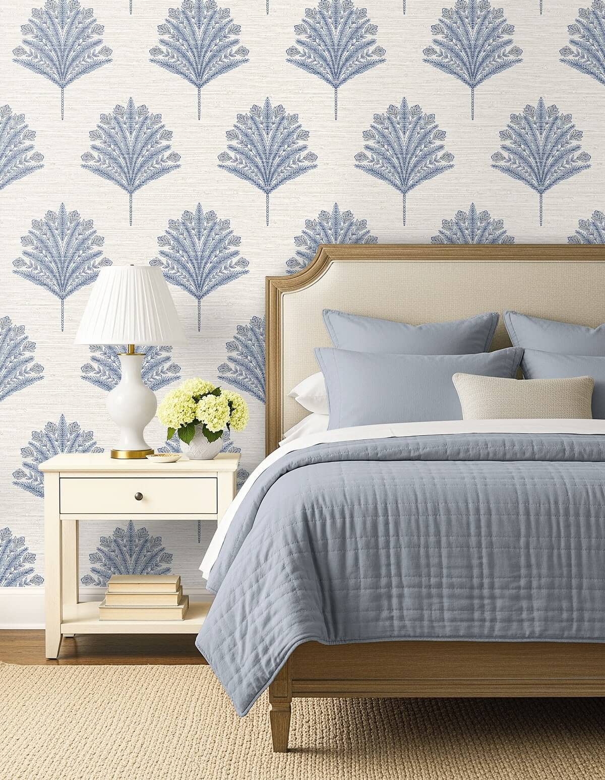 Seabrook Designs Bali Tropical Harta Wallpaper Sample - Ocean Blue