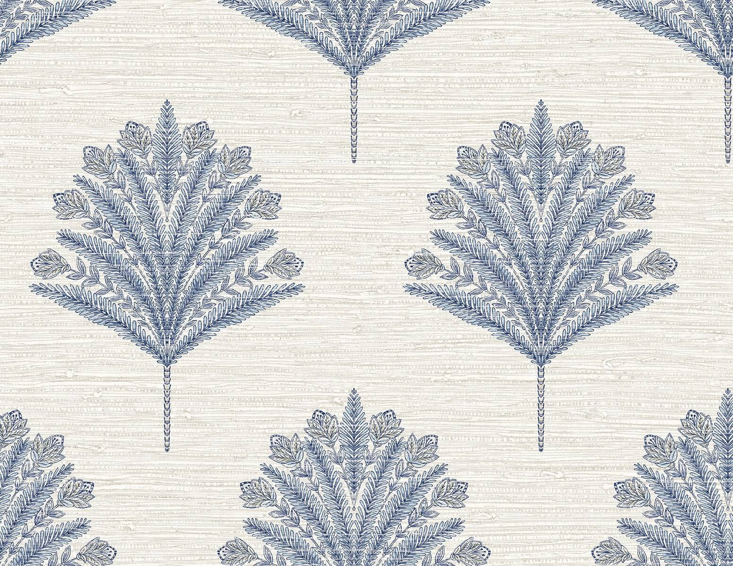 Seabrook Designs Bali Tropical Harta Wallpaper Sample - Ocean Blue